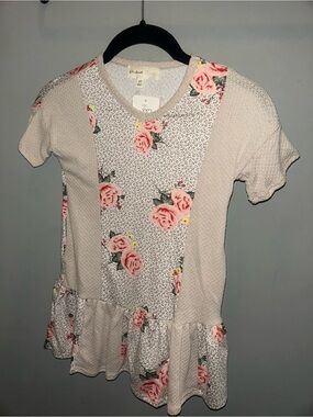 Pocketful Flower Girls' Pink Floral Casual Dress